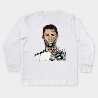 Football Legends Cristiano Ronaldo Real Madrid Robot Kids Long Sleeve T-Shirt